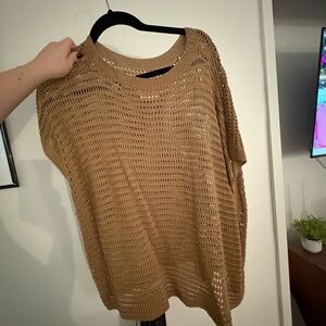 Max Studio Women's Brown Open-Knit Sweater